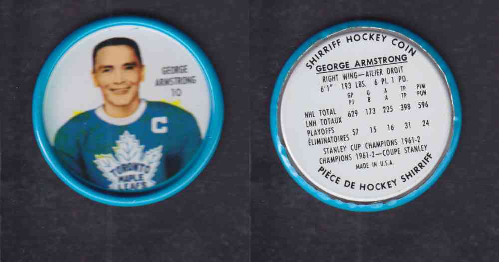 1962-63 SHIRRIFF HOCKEY COIN #10 G. ARMSTRONG photo