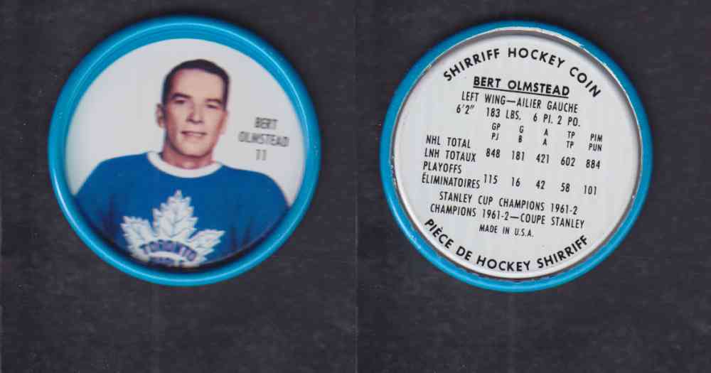 1962-63 SHIRRIFF HOCKEY COIN #11 B. OLMSTEAD photo