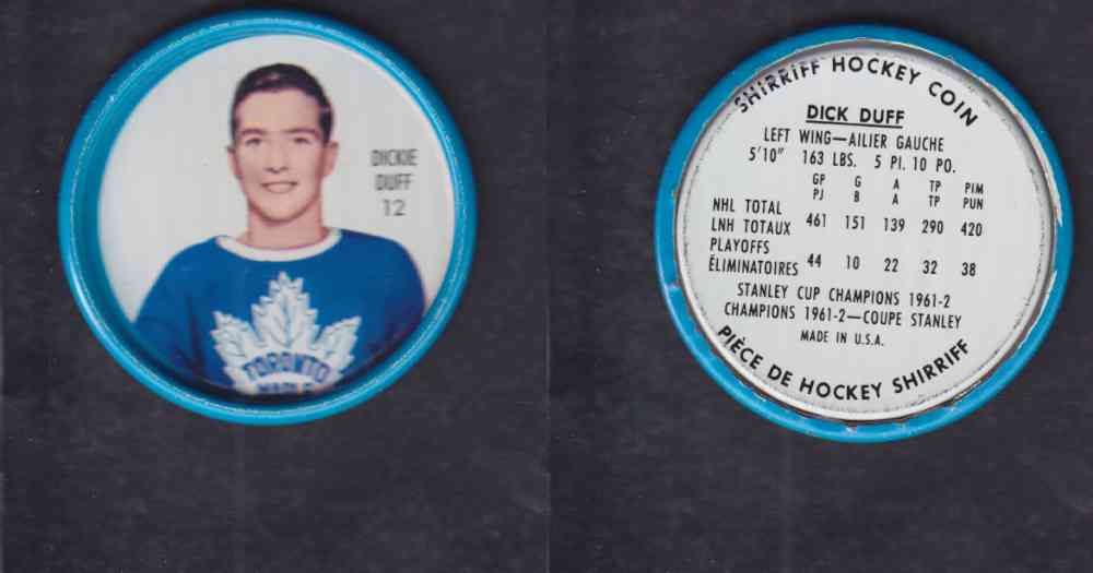 1962-63 SHIRRIFF HOCKEY COIN #12 D. DUFF photo