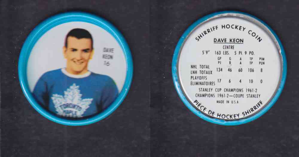 1962-63 SHIRRIFF HOCKEY COIN #16 D. KEON photo