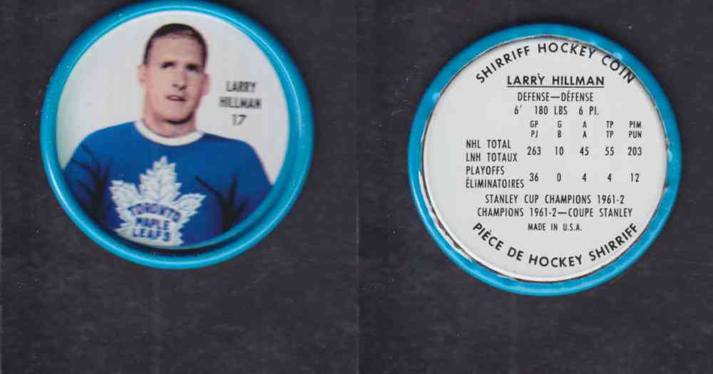 1962-63 SHIRRIFF HOCKEY COIN #17 L. HILLMAN photo