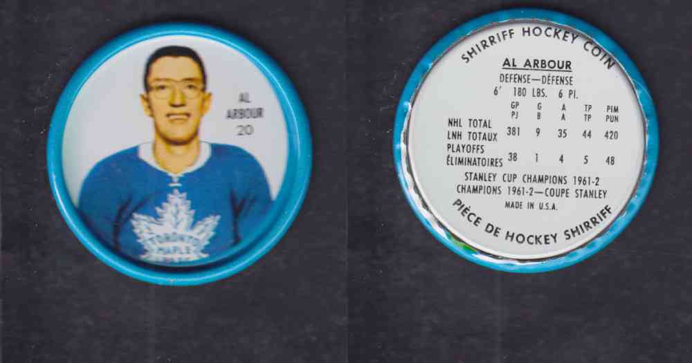 1962-63 SHIRRIFF HOCKEY COIN #20 A. ARBOUR photo