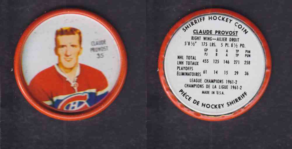 1962-63 SHIRRIFF HOCKEY COIN #35 C. PROVOST photo