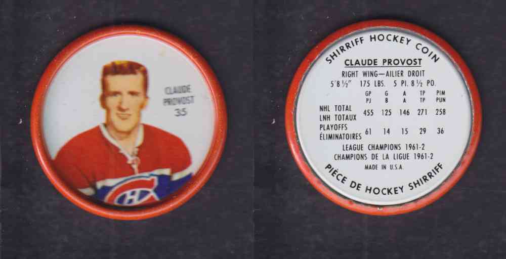 1962-63 SHIRRIFF HOCKEY COIN #35 C. PROVOST photo