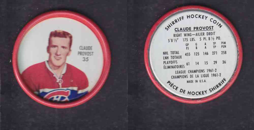 1962-63 SHIRRIFF HOCKEY COIN #35 C. PROVOST photo