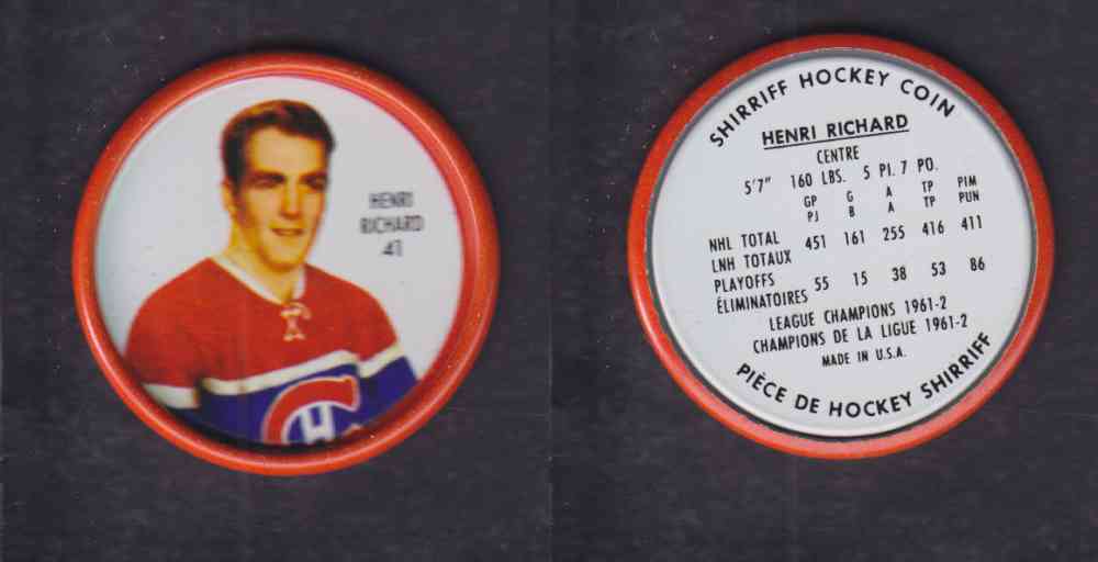 1962-63 SHIRRIFF HOCKEY COIN #41 H. RICHARD photo