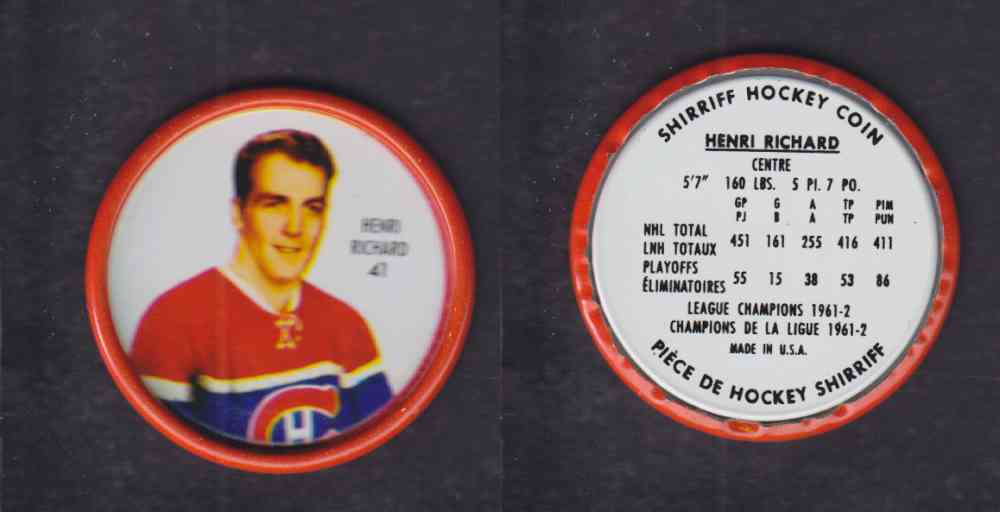 1962-63 SHIRRIFF HOCKEY COIN #41 H. RICHARD photo