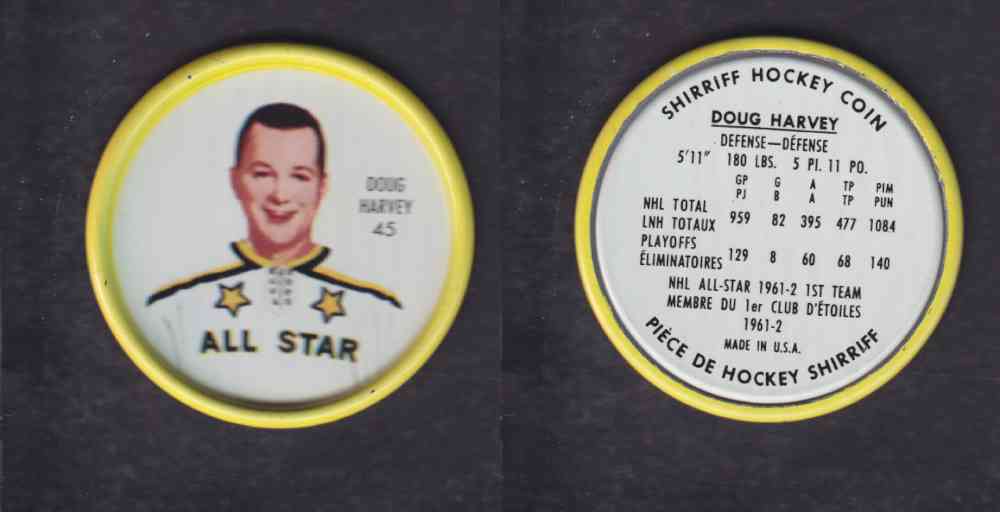 1962-63 SHIRRIFF HOCKEY COIN #45 D. HARVEY photo