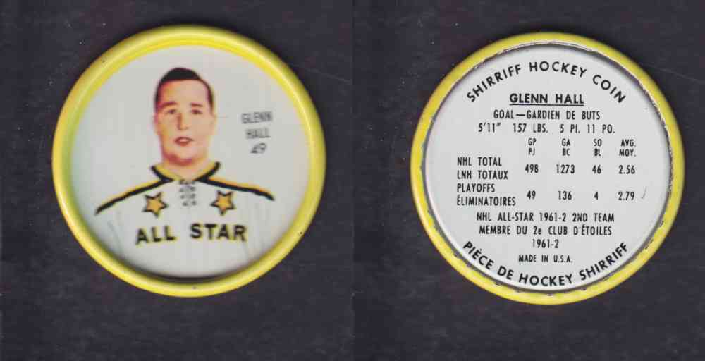 1962-63 SHIRRIFF HOCKEY COIN #49 G. HALL photo