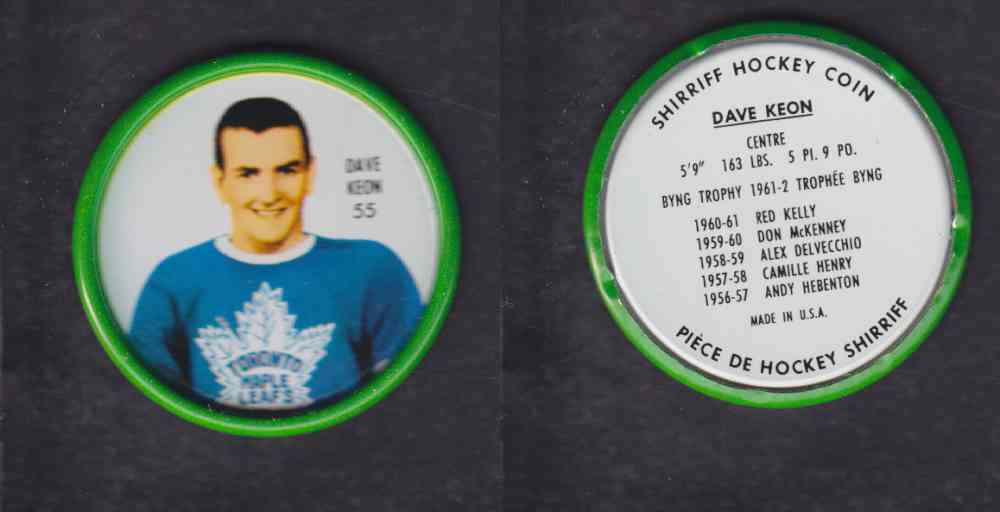 1962-63 SHIRRIFF HOCKEY COIN #55 D. KEON photo