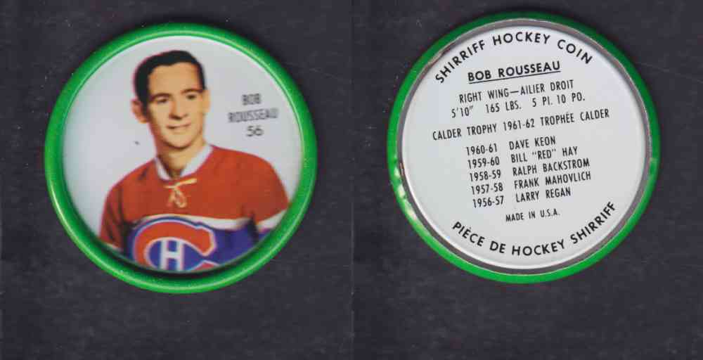 1962-63 SHIRRIFF HOCKEY COIN #56 B. ROUSSEAU photo