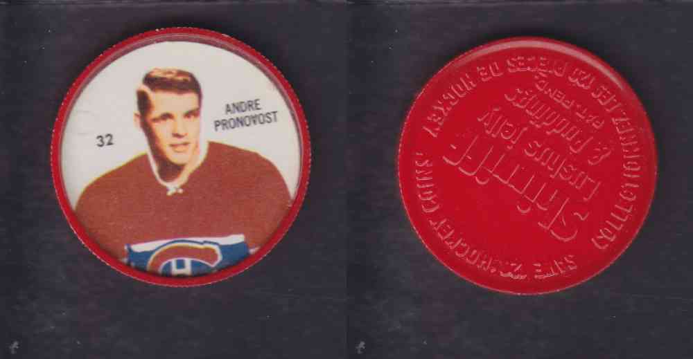 1960-61 SHIRRIFF HOCKEY COIN  #32  A. PRONOVOST photo