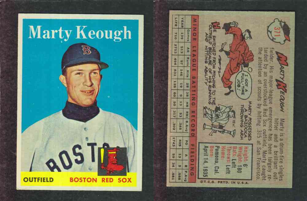 1958 TOPPS BASEBALL CARD #371 M. KEOUGH photo