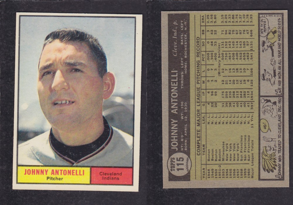 1962  TOPPS BASEBALL CARD #115  J. ANTONELLI photo