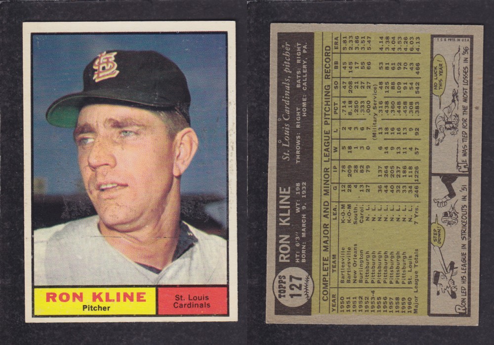 1962  TOPPS BASEBALL CARD #127  R. KLINE photo