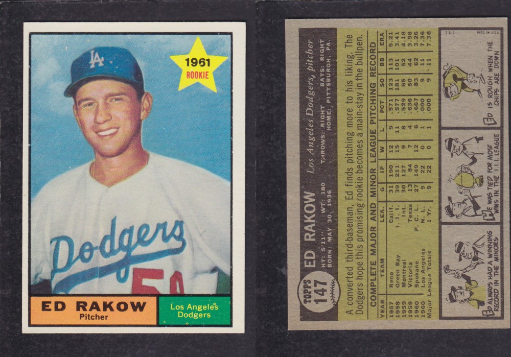 1962  TOPPS BASEBALL CARD #147  E. RAKOW photo