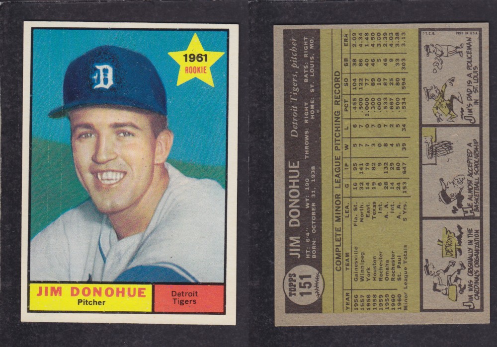 1962  TOPPS BASEBALL CARD #151  J. DONOHUE photo