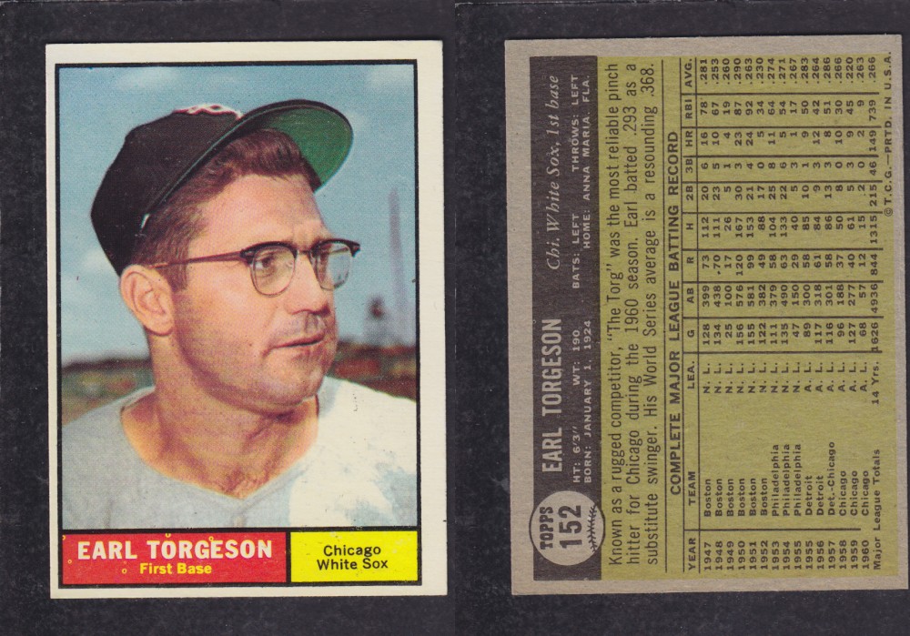 1962  TOPPS BASEBALL CARD #152  E. TORGESON photo