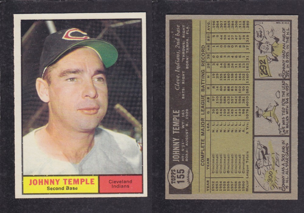 1962  TOPPS BASEBALL CARD #155  J. TEMPLE photo