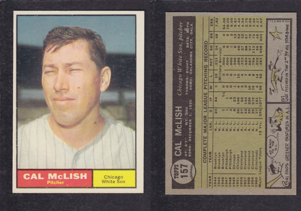 1962  TOPPS BASEBALL CARD #157  C. McLISH photo