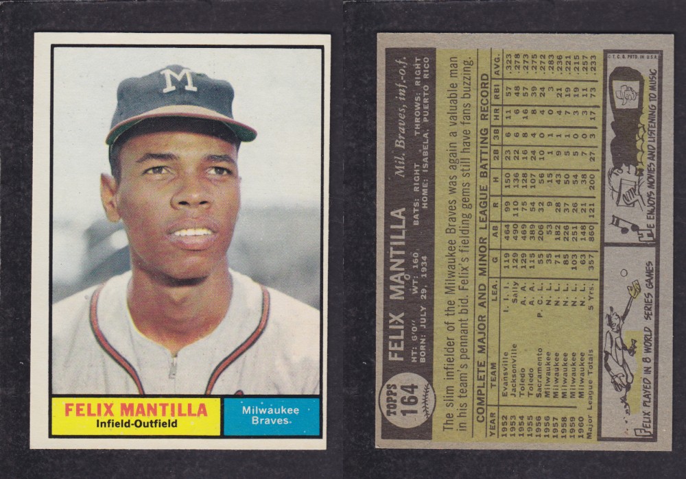 1962  TOPPS BASEBALL CARD #164  F. MANTILLA photo