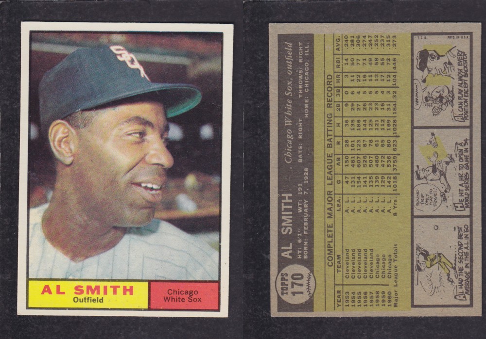 1962  TOPPS BASEBALL CARD #170  A. SMITH photo