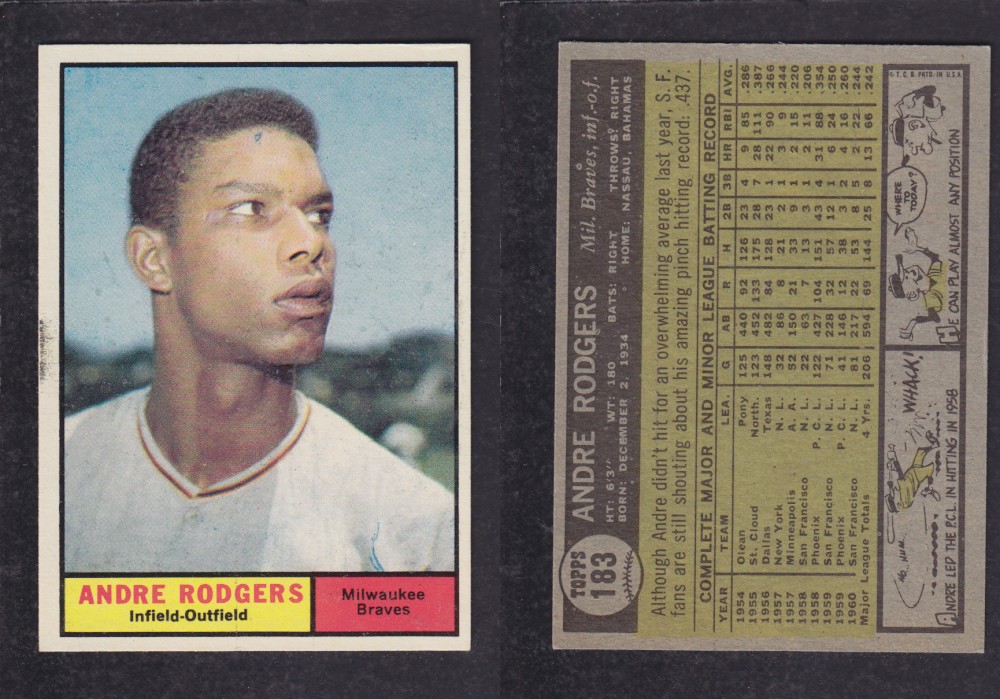 1962  TOPPS BASEBALL CARD #183  A. RODGERS photo