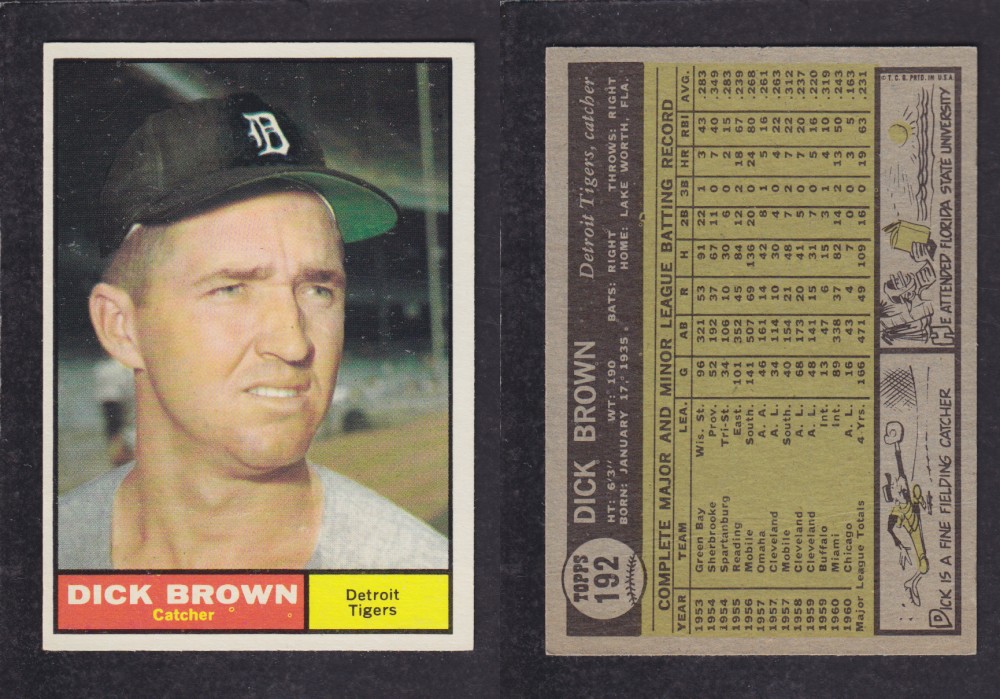 1962  TOPPS BASEBALL CARD #192  D. BROWN photo