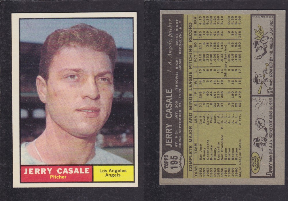 1962  TOPPS BASEBALL CARD #195  J. CASALE photo