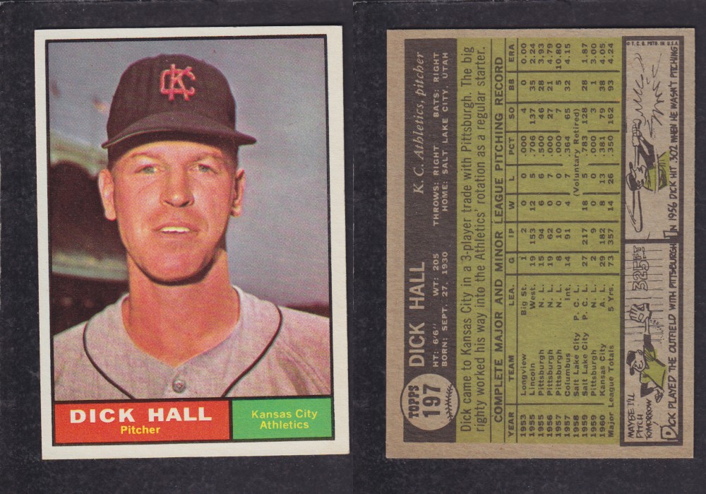 1962  TOPPS BASEBALL CARD #197  D. HALL photo