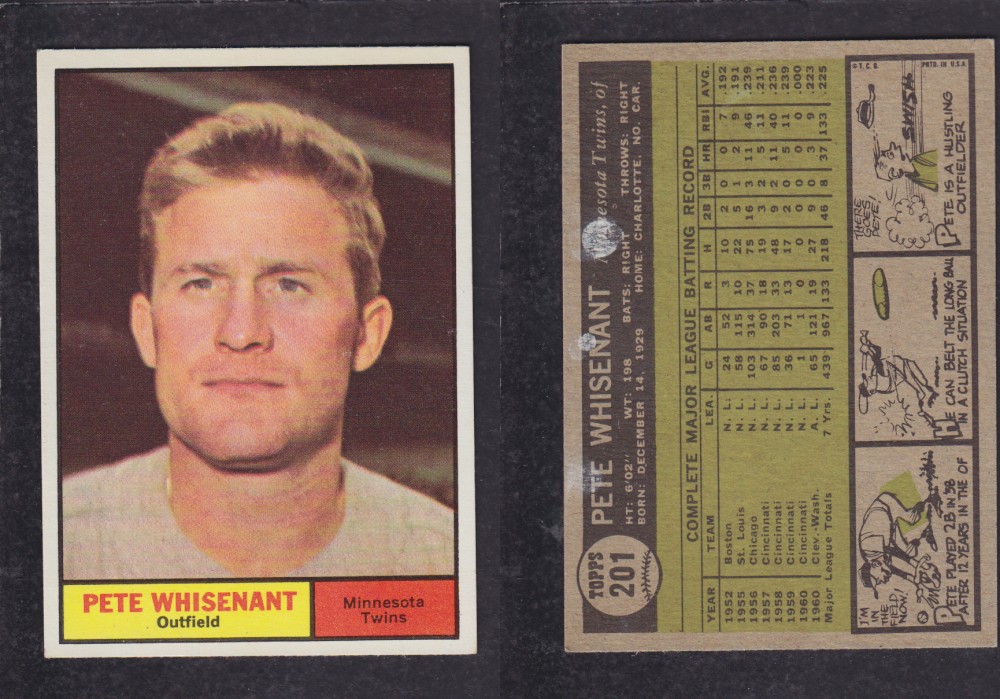 1962  TOPPS BASEBALL CARD #201  P. WHISENANT photo