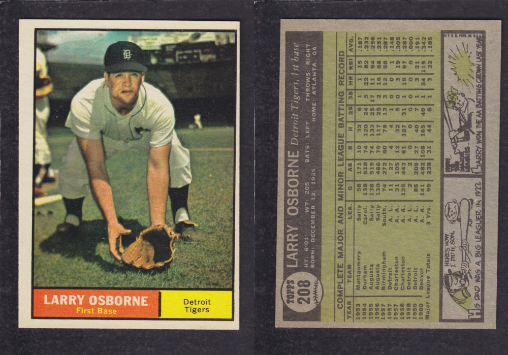 1962  TOPPS BASEBALL CARD #208  L. OSBORNE photo