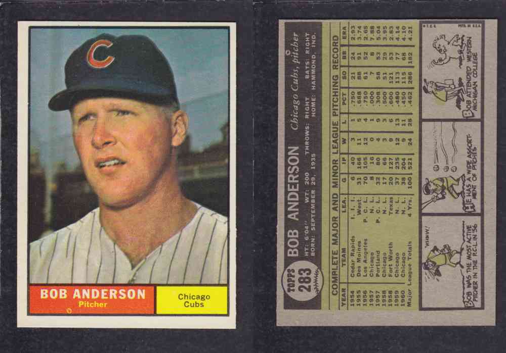 1961 TOPPS BASEBALL CARD #283  B. ANDERSON photo