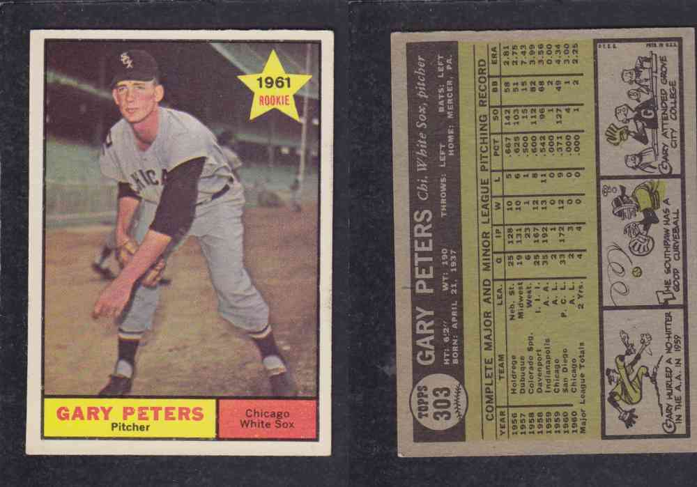 1961 TOPPS BASEBALL CARD #303  G. PETERS photo