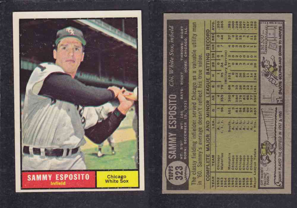 1961 TOPPS BASEBALL CARD #323  S. ESPOSITO photo