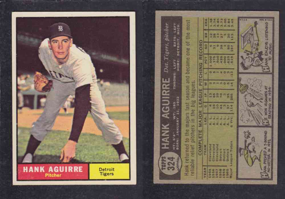 1961 TOPPS BASEBALL CARD #324  H. AGUIRRE photo