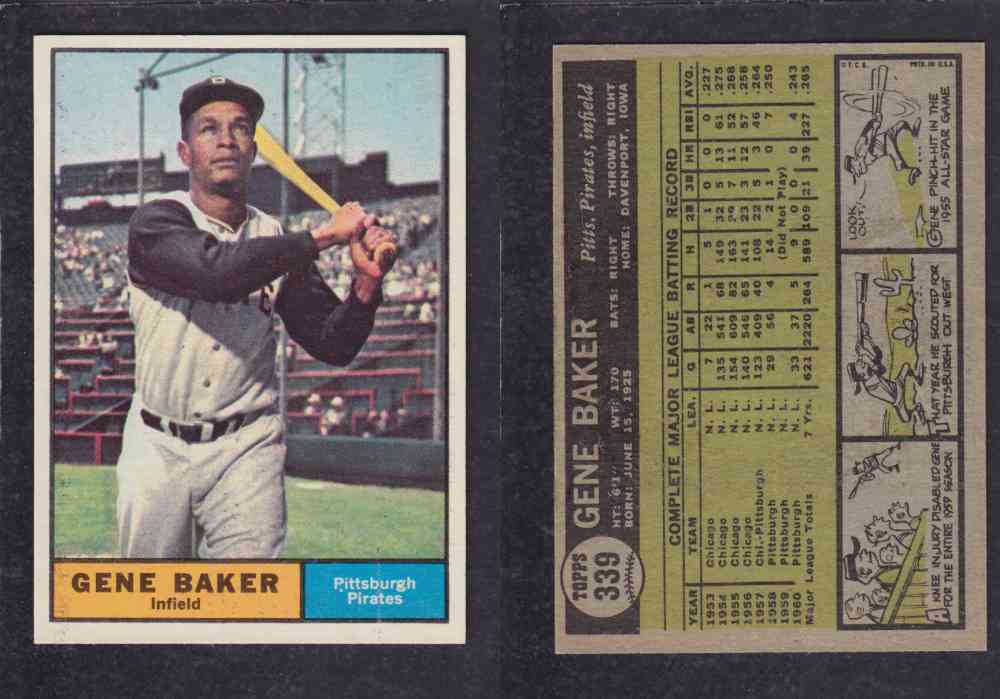 1961 TOPPS BASEBALL CARD #339  G. BAKER photo