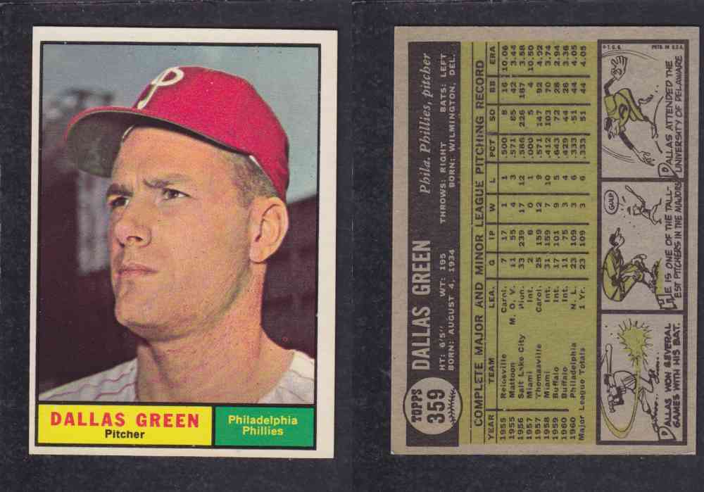 1961 TOPPS BASEBALL CARD #359  D. GREEN photo