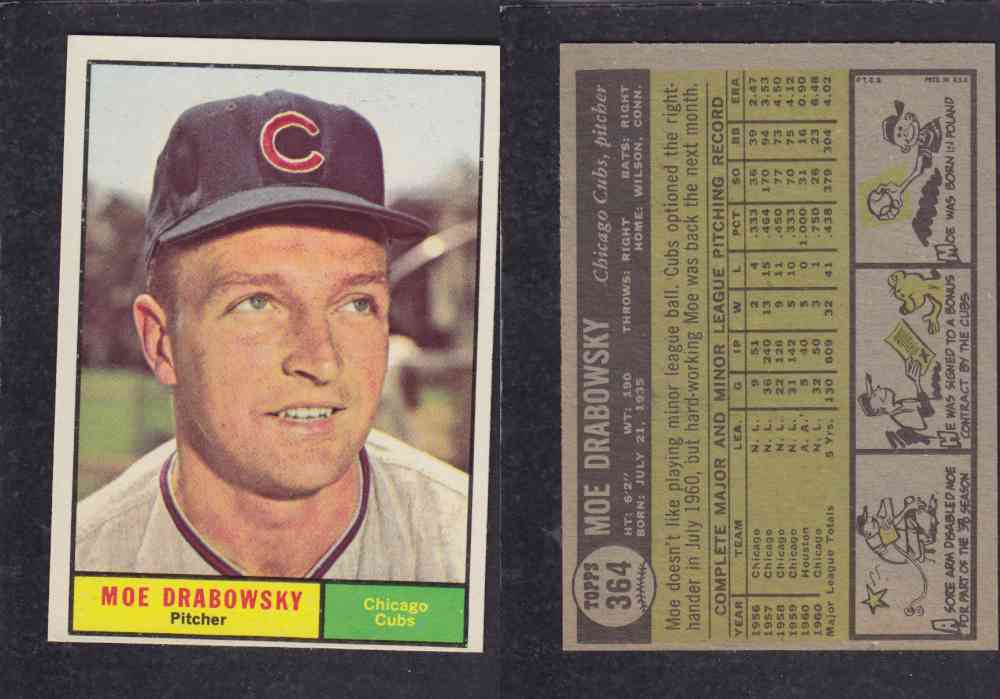 1961 TOPPS BASEBALL CARD #364  M. DRABOWSKY photo