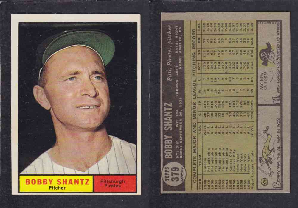 1961 TOPPS BASEBALL CARD #379  B. SHANTZ photo