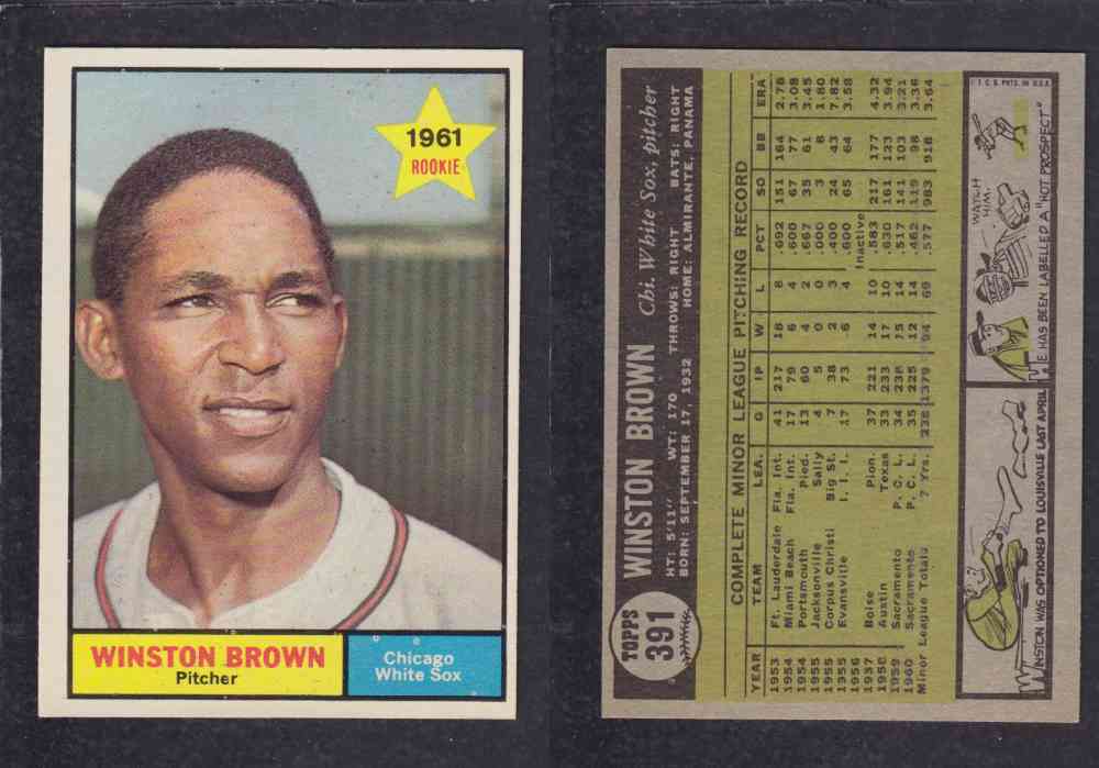 1961 TOPPS BASEBALL CARD #391  W. BROWN photo