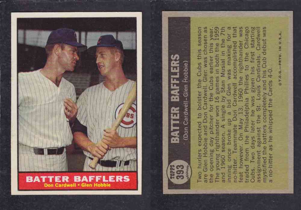 1961 TOPPS BASEBALL CARD #393  B. BAFFLERS photo