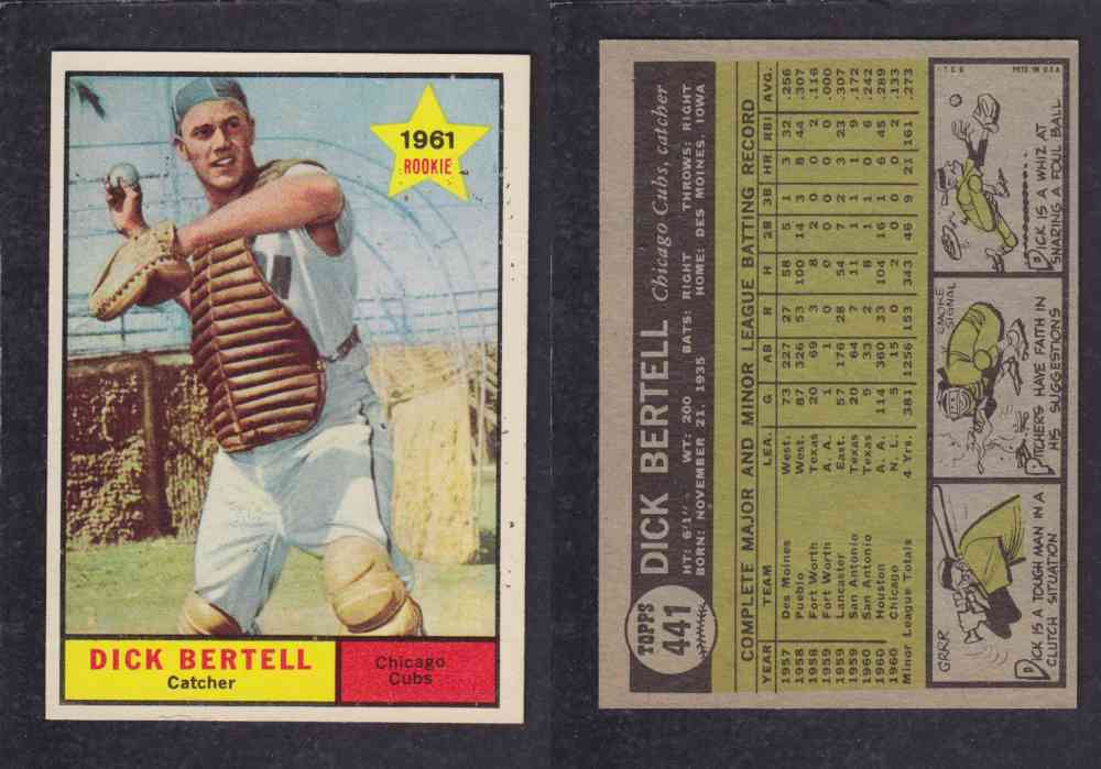 1961 TOPPS BASEBALL CARD #441  D. BERTELL photo