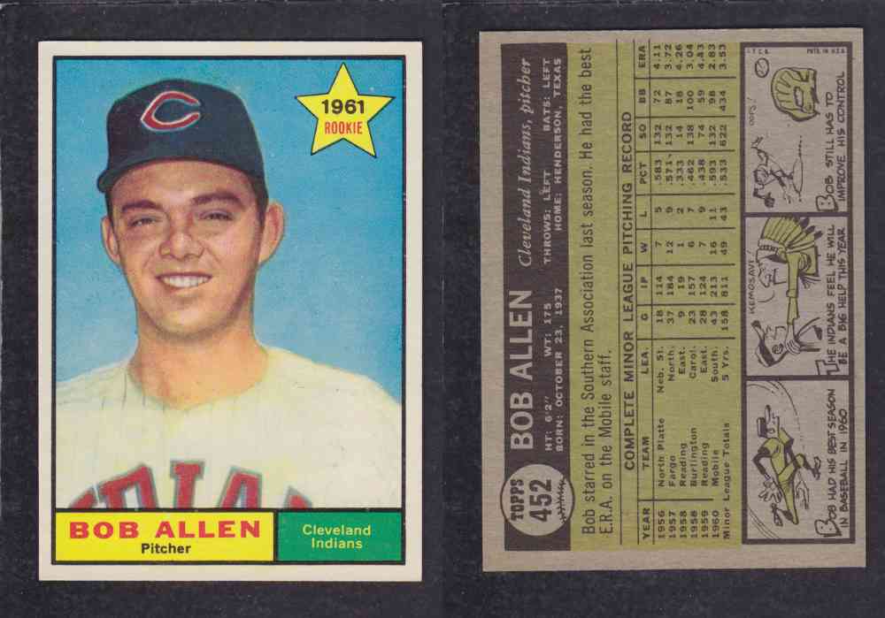 1961 TOPPS BASEBALL CARD #452  B. ALLEN photo