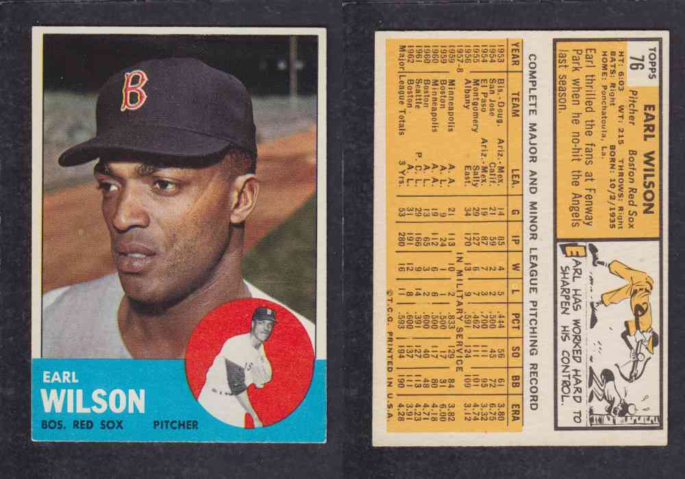 1963  TOPPS BASEBALL CARD  #76  E. WILSON photo