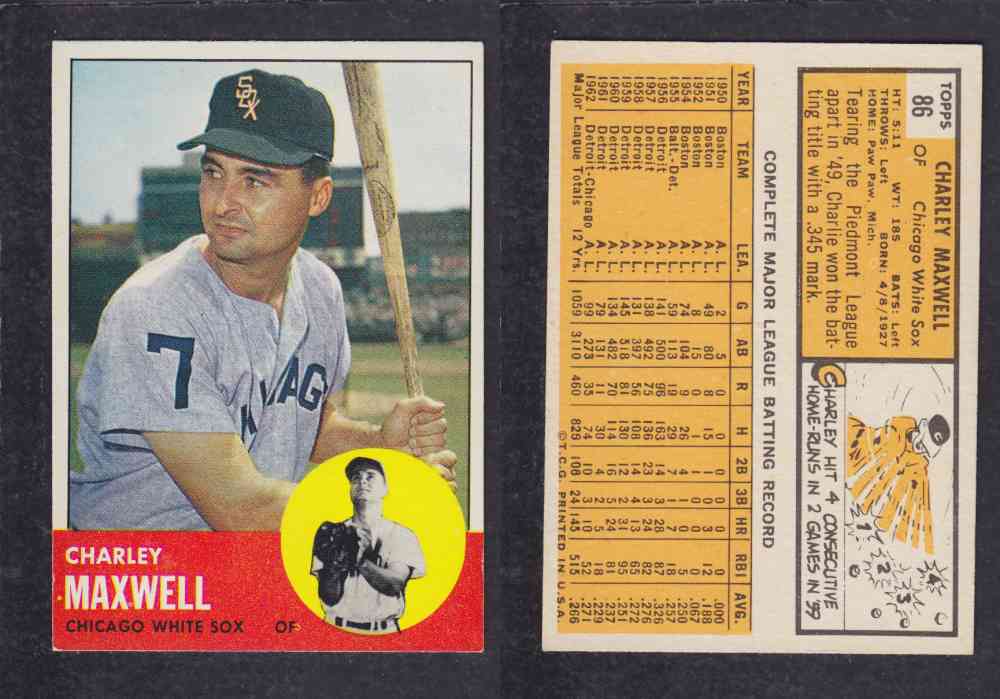 1963  TOPPS BASEBALL CARD  #86  C. MAXWELL photo