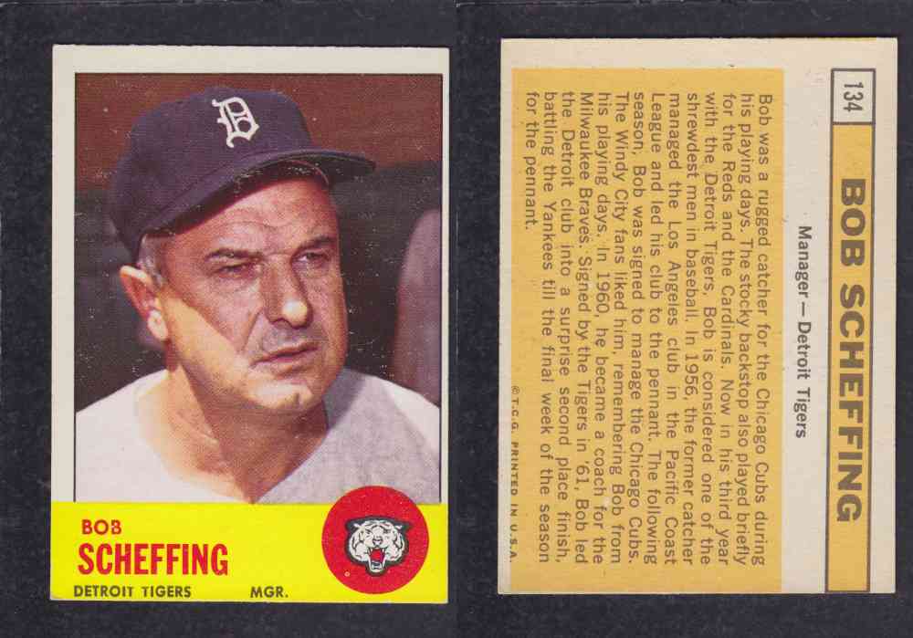 1963  TOPPS BASEBALL CARD  #134  B. SCHEFFING photo