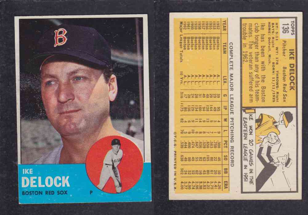 1963  TOPPS BASEBALL CARD  #136  I. DELOCK photo