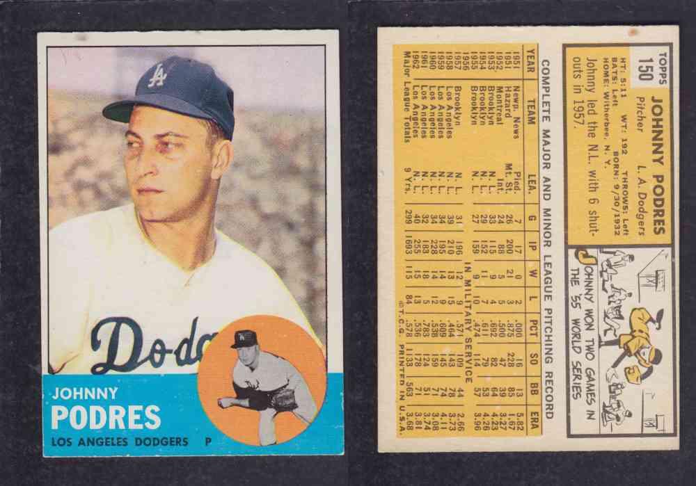 1963  TOPPS BASEBALL CARD  #150  J. PODRES photo