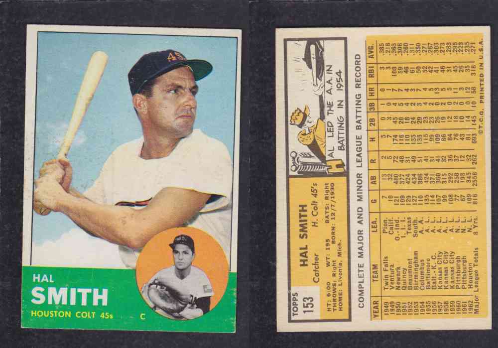 1963  TOPPS BASEBALL CARD  #153  H. SMITH photo